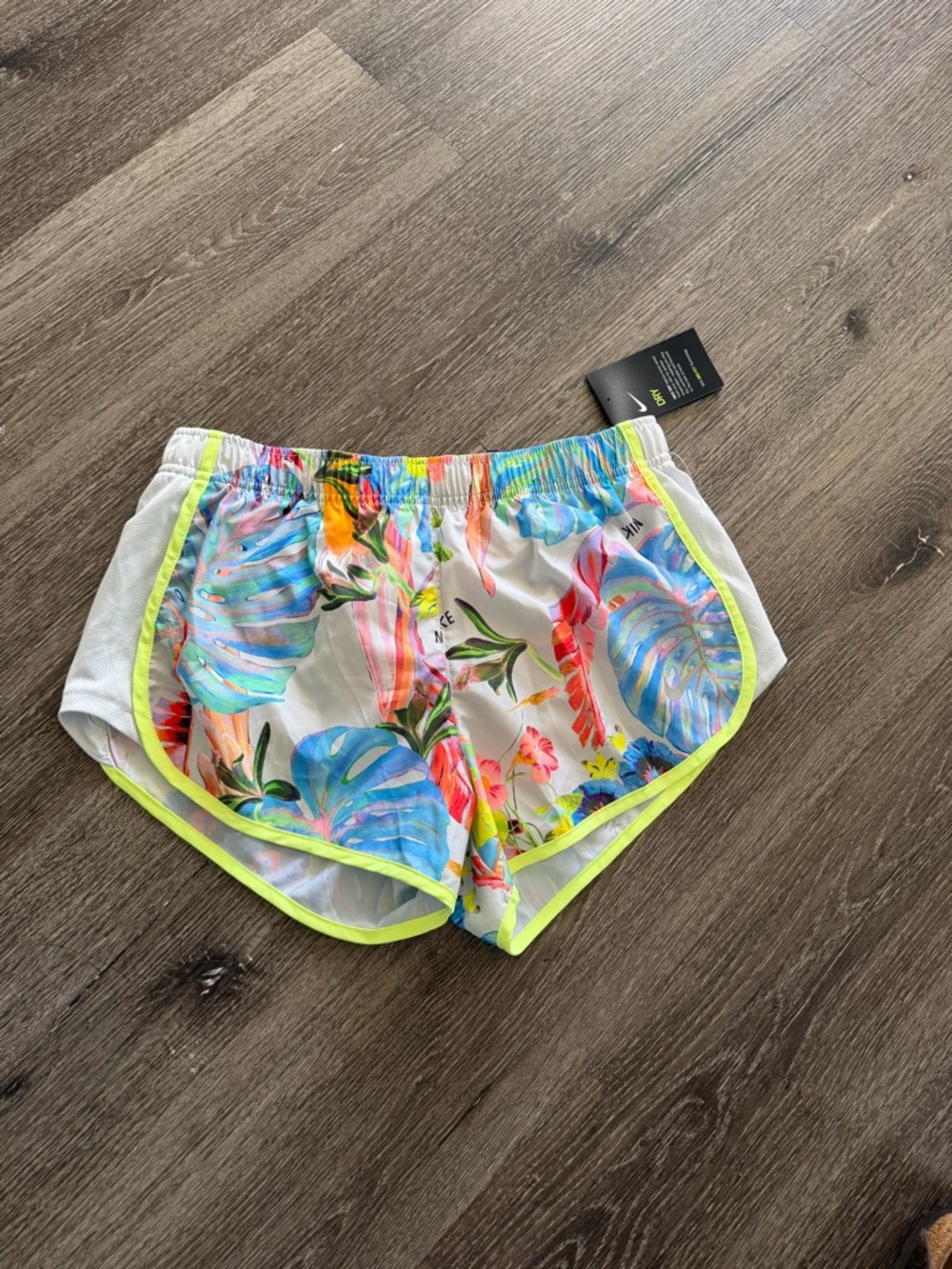 Nike Women's Tropical Print Running Shorts with Neon Trim